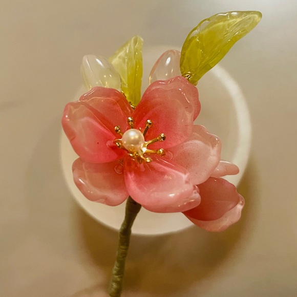 Handmade colored glaze cherry flower doctorati - Picture 6 of 10